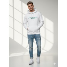 Ribana Classic Unısex Regular Fit Kapüşonlu Baskılı Cepli Uzun Kollu Pamuklu Yumuşak Dokulu Sweatshirt