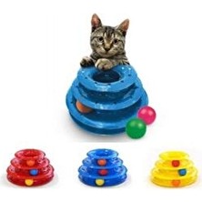 Tower Of Tracks Kedi Eğlencesi 3 Katlı Oyuncak Zihinsel ve Fiziksel Egzersiz İçin Turuncu Renk