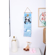 Luxway Home Panda Baskılı 3 Cepli Çok Amaçlı Askılı Duvar Tipi Dolap Içi Banyo Mutfak Düzenleyici Organizer 20 x