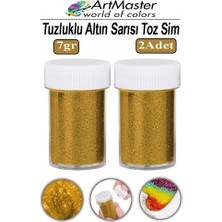 ArtMaster Toz Sim Altın Sarı 2 Adet 7 gr Tuzluklu Etkinlik Ders Okul Slime Dekorasyon Renkli Toz Sim Dekor Süsleme