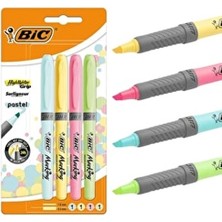 Bic Pastel Fosforlu Kalem, Kesik Uçlu, 4 Farklı Renkte, 4'lü Paket