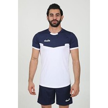 Diadora Alpha Erkek T-Shirt Şort Takım Beyaz Lacivert