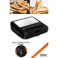 Goldmaster Speedy 750W Isınmaya Dayanıklı Mini Tost ve Izgara Makinesi Inox Siyah