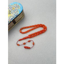 Usta Imzalı Hareli Eski Alman Blok Sıkma Kehribar Tespih | Koleksiyonluk Zirve Ürün