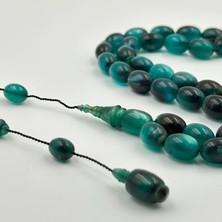 Usta Işçilikli Oryantal Simli Sıkma Kehribar Tespih