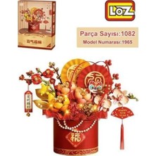 LZ-1965 Kirmizi Ebedi̇ Çi̇çek Sanat Kovasi 1082 Parça Block Oyuncak