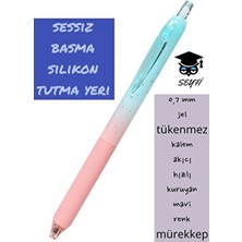 0,7 mm Jel Tükenmez Kalem Akıcı Hızlı Kuruyan Mavi Renk Mürekkep Writech Amerikan Marka Sessiz Kalem