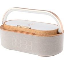Boğazören Taşıma Kulplu Kablosuz Sarj Özellikli LED Işıklı Dijital Saat Speaker Hoparlör ( 1+1 Hd Ses Sistemi)