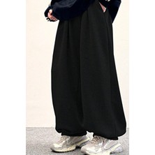 BSBSPOR Kışlık Bol Baggy Eşofman Altı Lastikli Paça Ayarlanabilir Unisex Erkek Kadın Gri Siyah Antrasit