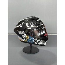Wosen WS-602 Güneş Gözlüklü Full Face Kask (Şeffaf Vizörlü) Matt Black W5 (602)