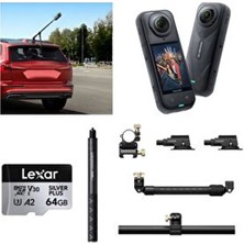 Insta360 X5 Aksiyon Kamerası - Racing Araç Kit 64 GB