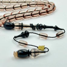 Emine Reşvani Usta Işçilikli Şeffaf Halkalı Imame Ateş Kehribar Tespih