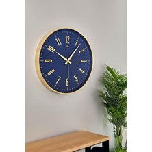 Galax Gold Çerçeve Ince Latin Duvar Saati 43 cm
