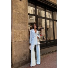 Etiler Collection Tasarım Etiket Detaylı Ceket - Pantolon Takım - Bebe Mavi