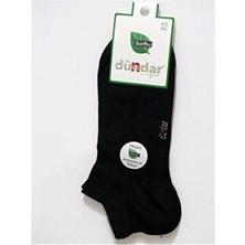 Dündar Unisex Siyah Bambu Patik Çorap 6'lı Paket Esnek Düz Desen ile Günlük Kullanım için İdeal