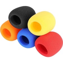 SanalAMCA Store Tenon ZE-7130 5'li Standart 5 Renk El Mikrofon Süngeri (Sarı-Turuncu-Kırmızı-Mavi-Siyah)