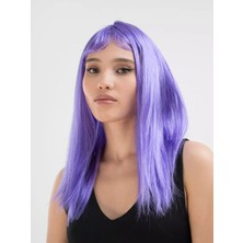 MGN Lila Renk Uzun Düz Parti Peruğu