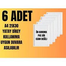 Hometaş Ev Ürünleri 6 Adet A4 Beyaz 21X30 Fotoğraf Çerçevesi Yatay Dikey Kullanıma Uygun