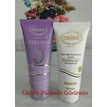 Ersağ Peeling Yüz Için ve Argan Yağlı Nemlendirici Losyon 2 Ürün Bir Arada