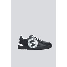 Versace Erkek Logo Desenli Düşük Bilekli Deri Siyah Sneaker 79YA3SJ1ZPB40-899