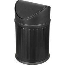Eforeca Vintage Sallanır Çöp Kovası Çizgili Siyah 3 Lt
