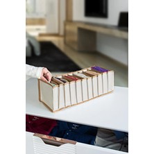 Serstil 11 Gözlü Çekmece Içi Bej Çizgili Düzenleyici Organizer - Medium 15 x 43 x 14