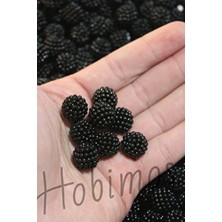 Hobimos 500 Adet Siyah Renk 14 mm Geçmeli Böğürtlen Inci Boncuk - Takı, Çanta Yapım Boncuğu