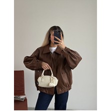 Night Bonnie Model Krem Charm Hediyeli Kadın El ve Omuz Çantası