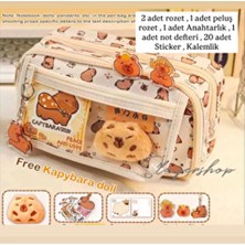  capybara kapibara stickerlı çok bölmeli büyük kapasite kalemlik kalem kutu