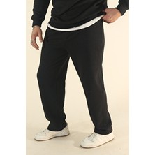 EYDAMOON Kış Sezonuna Uygun Erkek Siyah Bol Paça Yumuşak Dokulu Eşofman Altı L Beden