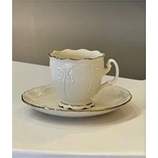 İpek Porselen Amara Zarif 6 Kişilik Kahve Fincan Takımı 80 ml