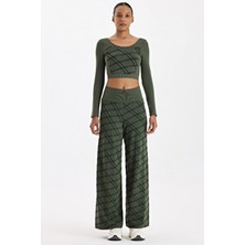 COMEUP Kadın Ekose Pantolon Nefes Alabilen Kumaş ile Spor ve Günlük Kullanımda Konfor