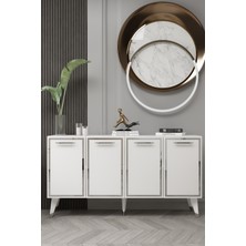 Demonte Decor 8225-128DD KB150 Konsol,tv Ünitesi Beyaz-Gümüş