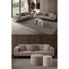 Edsy Home Regnar 3+3 Koltuk Takımı Sütlü Kahve