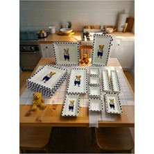 Piatti Naturali 16 Parça 6 Kişilik Ayıcık Kahvaltı Takımı Handmade Kahvaltılık Set Sunum Servis Tabakları Hediyelik