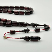 Emine Reşvani Usta Işçilikli Halkalı Imame Kapsül Kesim Kızıl Sıkma Kehribar Tespih