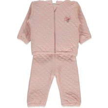 Bebetto Kapitone Kapşonlu Hırka 2li Takım (Bunny) Gül Kurusu