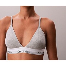 Calvin Klein Kadın Gri Üçgen Sütyen Düz Kumaş Bralet Konforlu Tasarım ile Gün Boyu Destek