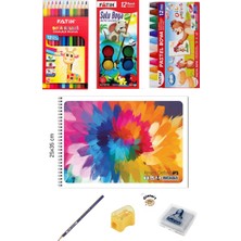 Glanart 25X35 Resim Defteri + Boyama (Kuru,sulu,pastel) ve Çizim Seti