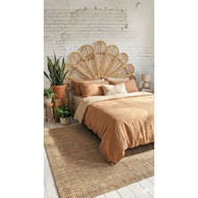 Versa Rattan Yatak Başlığı 160 cm – Doğal El Işçiliği Yonca/çiçek Model | Bali Dekor