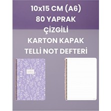 10X15 cm (A6)  80 Yaprak  Çizgili Karton Kapak Telli Not Defteri