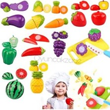 Depomiks Avm Oyuncak Sebze Meyve Kesme Oyunu 24 Parça Set Evcilik Oyuncakları Kız & Erkek Çocuk Oyuncakları