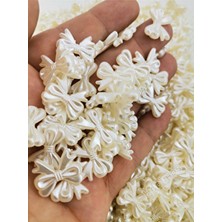 Hobimos 25 Adet 18 mm Krem Sedefli Kurdele Fiyonk Inci Boncuk