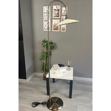 Bamyum Risso Lambader Dokulu Beyaz Yarım Lale Başlık Modern Dekoratif Metal Oturma Odası Çalışma Odası