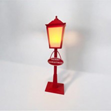 Multiogz Yılbaşı Sokak Lambası Dekor – Merry Christmas Işıklı LED Lamba, Masaüstü Süs ve Hediye Pilli