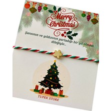 Tupek Store Şans Yonca Kartlı Altın Kaplama Bileklik Yeşil Boncuklu Hediye Paketili Tasarım
