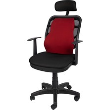 Ortopedik Bel Yastığı, Sırt Minderi, Araç Bel Destek, Bordo Renk