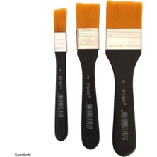 Sanathobi Hobi Zemin Fırça Seti, Düz Kesik, Eskitme, Boyama, Orta Sertlik No:1-3-5