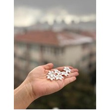 Beilys Cosmetics & Accessory 100 Adet Beyaz Çiçek Desenli Delikli Dikme Inci Boncuk B:11