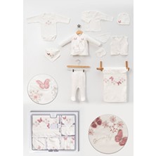 NEU KIDS Kutulu-Kelebek Yenidoğan Kıyafetleri 10'lu Hastane Çıkış Setleri Süzene Nakışlı %100 Pamuk Zıbın Set